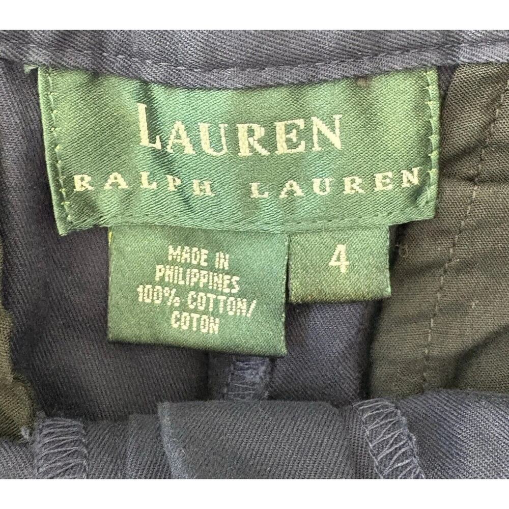 Ralph Lauren Navy Shorts Women’s Striped Belt w/ Gold NEW Without Tags Size 4 - Picture 2 of 9